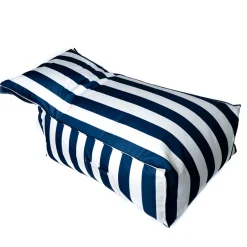Puf sofa impermeable rayas blancas y azules