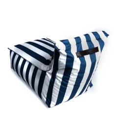 Puf sofa impermeable rayas blancas y azules