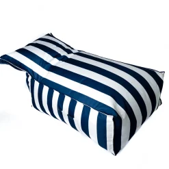 Puf sofa impermeable rayas blancas y azules