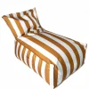 Puf sofa impermeable rayas blancas y amarillas