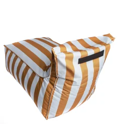 Puf sofa impermeable rayas blancas y amarillas