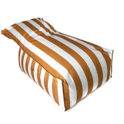 Puf sofa impermeable rayas blancas y amarillas