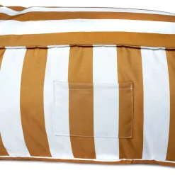Puf sofa impermeable rayas blancas y amarillas
