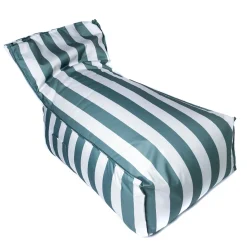 Puf sofá impermeable a rayas blancas y verdes