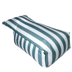 Puf sofá impermeable a rayas blancas y verdes