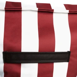 Puf sofá impermeable a rayas blancas y burdeos