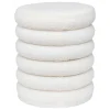 Puf tejido boucle blanco