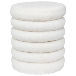 Puf tejido boucle blanco