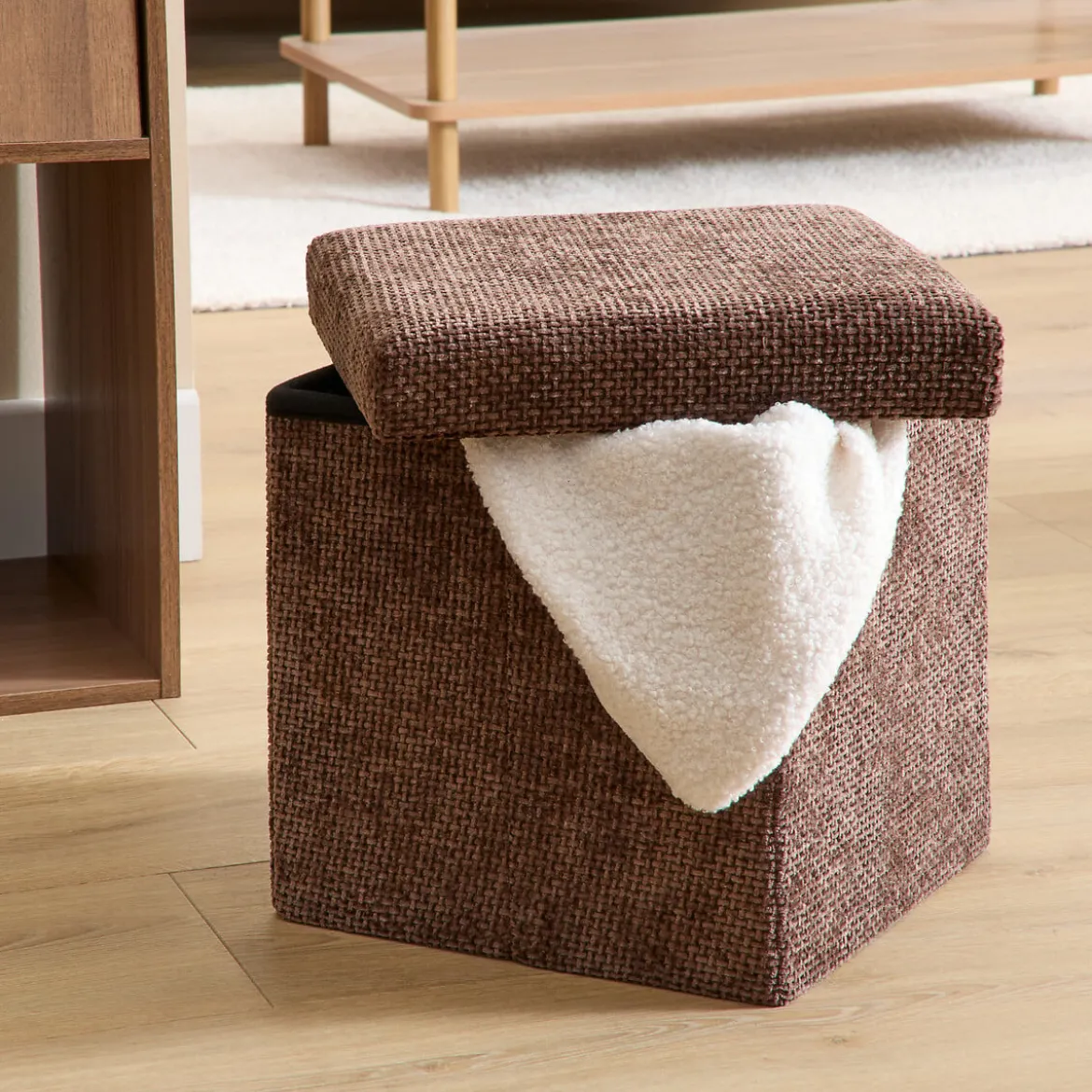 Puf VELVY marrón 31x31cm