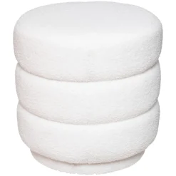 Puf Vibe Redondo Blanco 40x40Cm