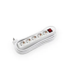 Regleta eléctrica con 5 enchufes con interruptor