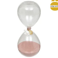 Reloj de arena de vidrio decorado