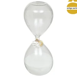 Reloj de arena de vidrio decorado