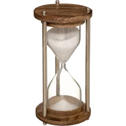 Reloj De Arena Metal/Vidrio/Madera 15Cm