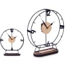 Reloj De Mesa De Metal Negro Y Mdf