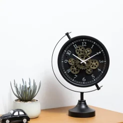 Reloj de mesa negro de metal 40x13x28cm