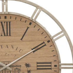 Reloj De Pared Beige De Mdf/Metal 70Cm