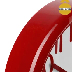 Reloj De Pared Negro/Rojo Plástico 22Cm