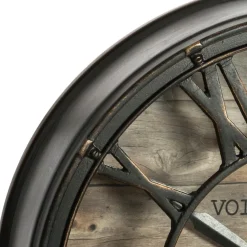 Reloj De Pared Vintage Marrón Metal 21Cm