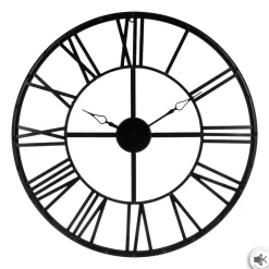 Reloj De Pared Vintage Negro Metal 70Cm