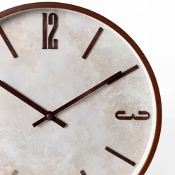 Reloj NELLA marrón con efecto travertino D29cm