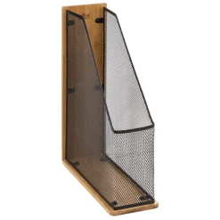 Revistero Metal/Bambú 9x27x33Cm