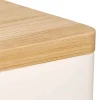 Salero beige con tapa de bambú