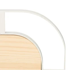 Salvamantel blanco de acero y madera 17cm