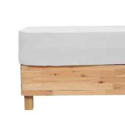 Sábana ajustable FLORA de algodón blanco 140x190cm