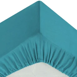 Sábana bajera ajustable azul 90x190cm