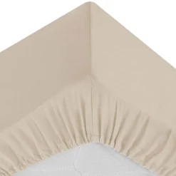 Sábana Bajera Ajustable Beige 140x190Cm