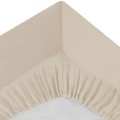 Sábana bajera ajustable beige 90x190cm