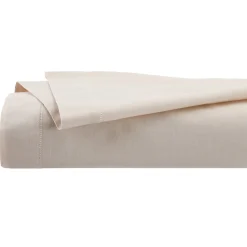 Sábana encimera beige de algodón percal 240x290cm