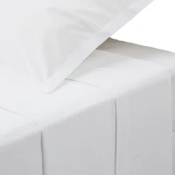 Sábana encimera blanca de algodón percal 240x290cm