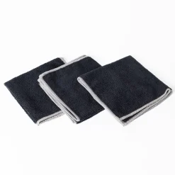 Set 3 bayas microfibra negras 34x34cm