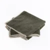Set 3 bayas microfibra verde caqui 34x34cm