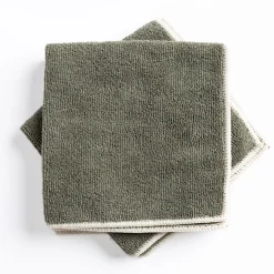Set 3 bayas microfibra verde caqui 34x34cm