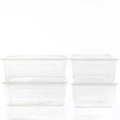 Set 4 cajas de almacenaje transparentes 11L