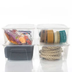 Set 4 cajas de almacenaje transparentes 11L