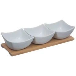 Set 3 Cuencos C/Tabla De Bambú