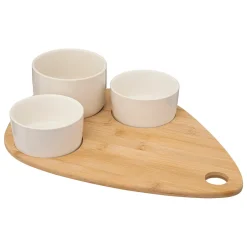 Set 3 Cuencos Para Aperitivos Con Bandeja