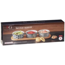 Set 3 Cuencos Para Aperitivos C/Tabla