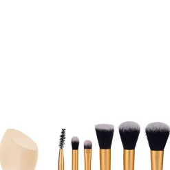 Set de 6 brochas 2 esponjas de maquillaje