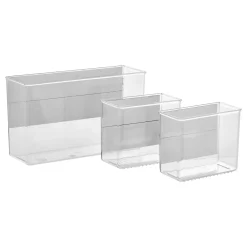 Set de 3 cajas almacenaje transparente
