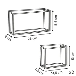 Set de 3 cajas almacenaje transparente