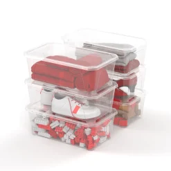 Set de 6 cajas de almacenaje transparente 6L