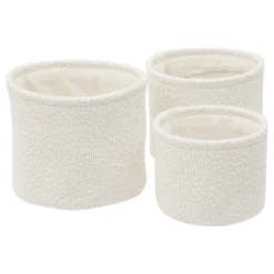 Set de 3 cestos blancos