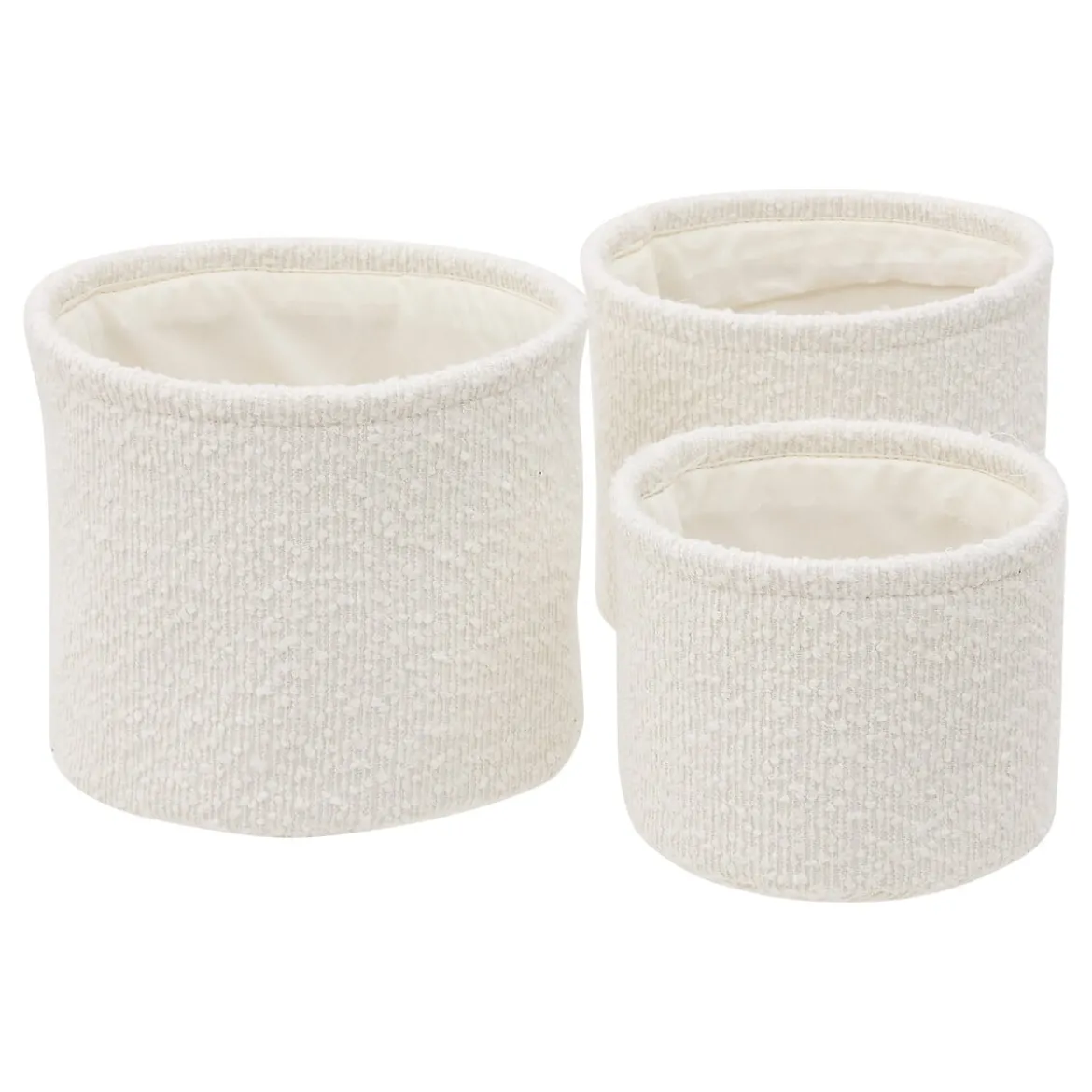 Set de 3 cestos blancos
