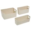 Set de 3 cestos organizadores beige