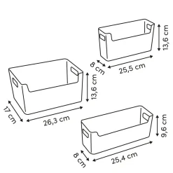 Set de 3 cestos organizadores beige